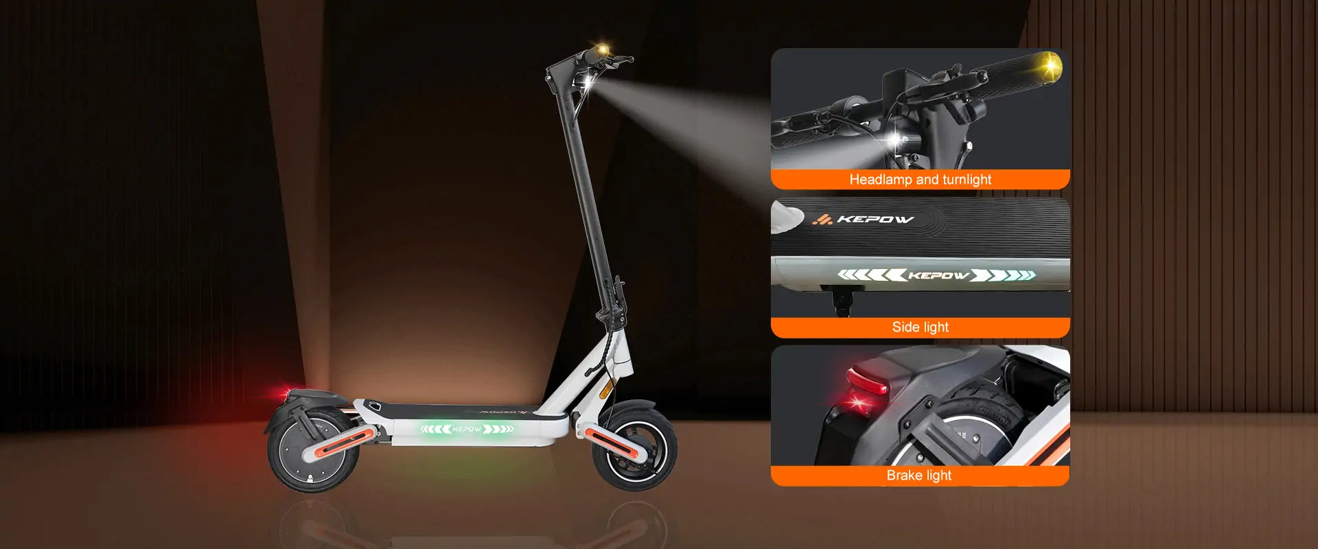 E12 commuter E scooter lights