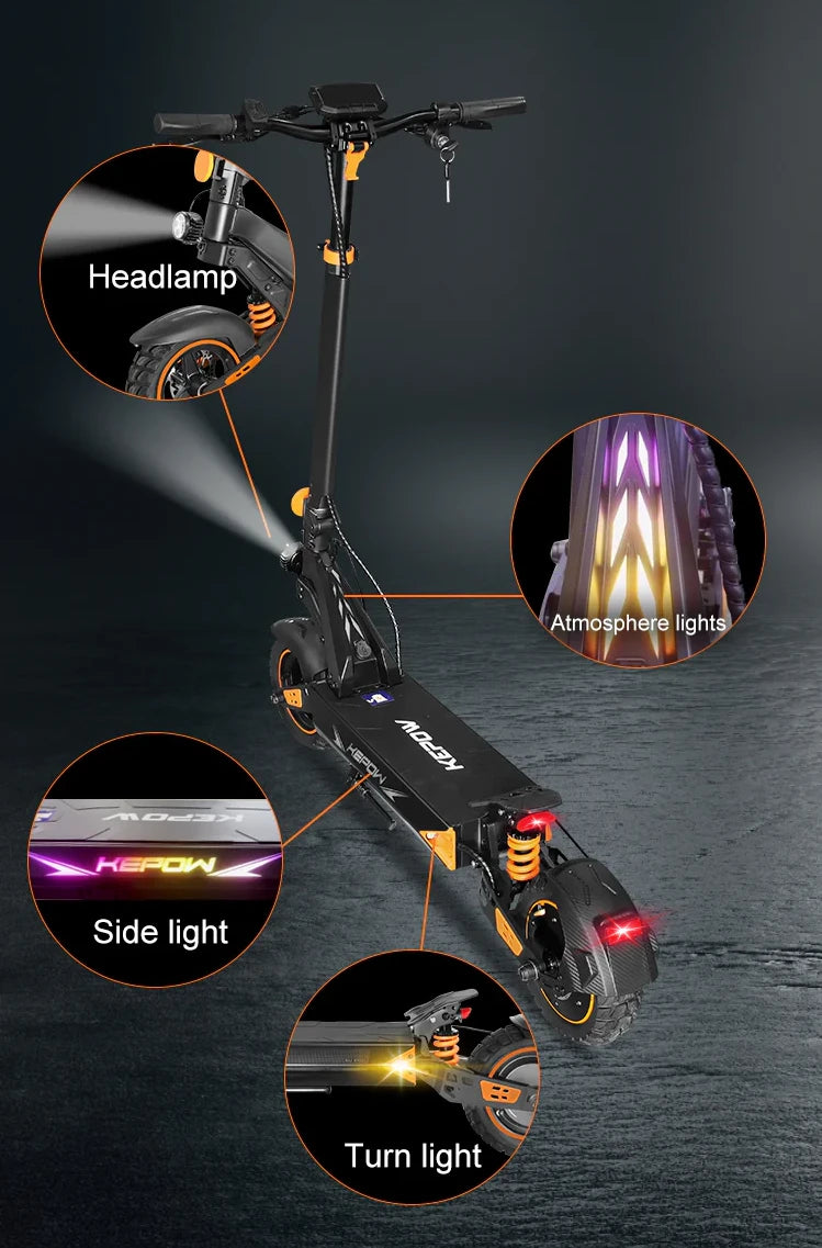 Kepow K3 off-road electric scooter lighting system